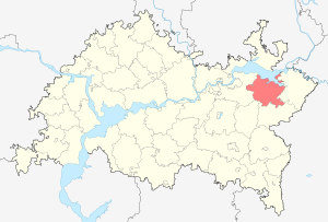 Минзәлә районы на карте