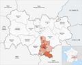 Lage des Départements Drôme in der Region Auvergne-Rhône-Alpes