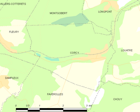 Poziția localității Corcy