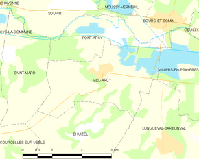 Poziția localității Viel-Arcy