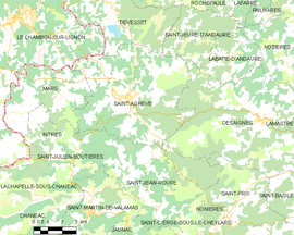 Mapa obce Saint-Agrève