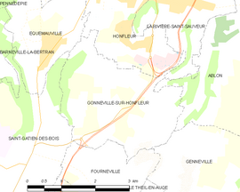 Mapa obce Gonneville-sur-Honfleur