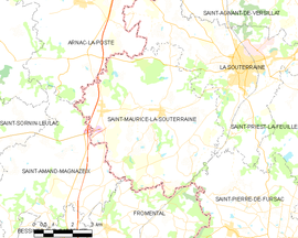 Mapa obce Saint-Maurice-la-Souterraine