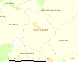 Mapa obce Fresnay-le-Gilmert