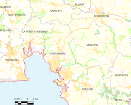 Mapa obce Concarneau