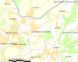 Mapa obce Saint-Romain-de-Jalionas