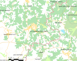 Mapa obce Le Chambon-sur-Lignon