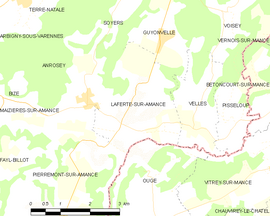 Mapa obce Laferté-sur-Amance