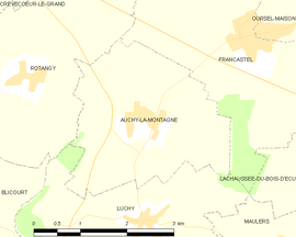 Mapa obce Auchy-la-Montagne