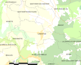 Mapa obce Lamontgie