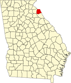 map of Georgia highlighting Hart County