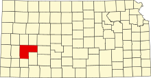 Разположение на окръга в Канзас