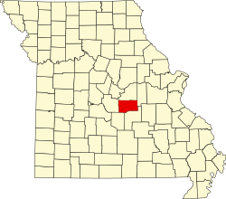 map of Missouri highlighting Maries County