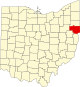 Localização do Map of Ohio highlighting Columbiana County