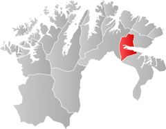 Lage der Kommune in der Provinz Finnmark