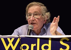 Noam Chomsky at the World Social Forum in 2003...