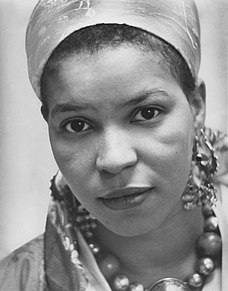 Ntozake Shange (1978), author of for colored girls who have considered suicide / when the rainbow is enuf Ntozake Shange, Reid Lecture, Women Issues Luncheon, Women's Center, November 1978 Crisco edit.jpg