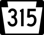 Pennsylvania Route 315 marker