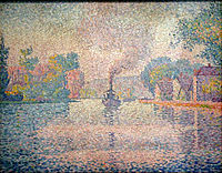 Paul Signac, 1901, L'Hirondelle Steamer on the Seine (Parník na Seině), Národní galerie v Praze