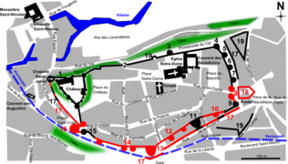 Le ruisseau est entièrement canalisé dans le sous-sol du centre-ville.