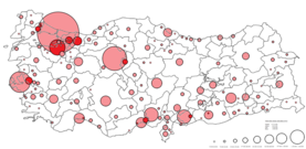По-големи градове в Турция през 2012 г., по численост на населението.