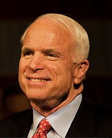 McCain reacts to his Super Tuesday victories during a celebration that night at the Arizona Biltmore Hotel in Phoenix Raustadt Photo of McCain-2.JPG