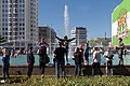 Rotterdam, der Hofplein-Brunnen - Feyenoord ist Meister 16.16