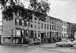 Gordon Row, 101–129 West Gordon Street, in the mid-20th century. Viewed from Whitaker Street, looking west