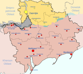 Localisation de Oblast de Zaporojié