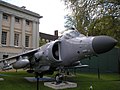 A Sea Harrier FA2 on display at the National Maritime Museum at Greenwich