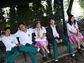 Students wearing school uniform