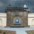 Festung Sonnenstein, später Heil- und Pflegeanstalt Pirna-Sonnenstein: monumentaler Mosaik-Wandbrunnen am ehem. Heizhaus (Einzeldenkmal zu ID-Nr. 09221045)