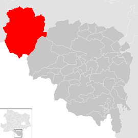 Poloha obce Schwarzau im Gebirge v okrese Neunkirchen (klikacia mapa)