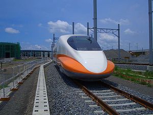 Shinkansen 700T train head at Kaoshung depot, ...