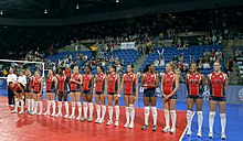 The U.S. Women's Volleyball team in 2008. U.S. Women's National Volleyball Team, 2008.jpg