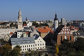 Blick vom Piastenturm auf die Oppelner Altstadt