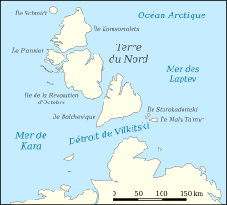 Localisation du détroit de Vilkitski.