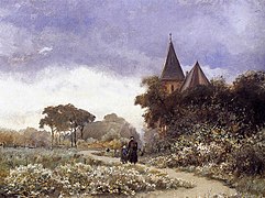 View of Vries with Bonifatius Church by Geesje Mesdag-van Calcar