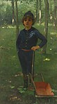 Junge mit seiner Schubkarre. Porträt van Bob Arntzenius. 1886, Öl auf Leinwand