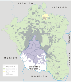 Meksiko metropolitan alanının konumu