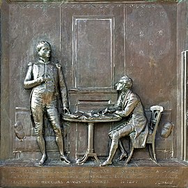 Monument de Las Cases. Bas-relief Vous serez le Sully de Ste-Hélène... par Jean-Marie Bonnassieux.