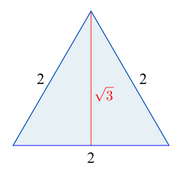 Wurzel 3 als Länge der Höhe eines gleichseitigen Dreiecks