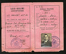 1940 Albanian Kingdom Laissez Passer issued for traveling to Italy after the invasion of 1939 1940 Albanian Kingdom Laissez Passer issued for traveling to Fascist Italy after the invasion of 1939.jpg
