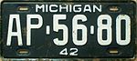 Номерной знак Мичигана 1942 года.jpg