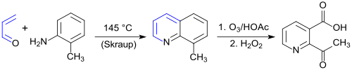 Synthese von 2-Acetylnicotinsäure aus 8-Methylchinolin