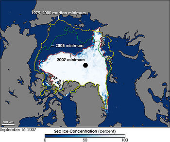 This image shows the Arctic as observed by the...