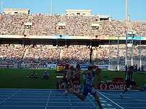 Zieleinlauf erstes Halbfinalrennen