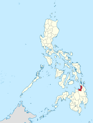 Bản đồ của Philippines với Agusan del Norte được bôi đỏ