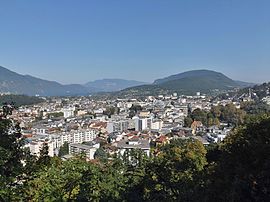 A panoramic view of Aix-les-Bains, looking to the north-west