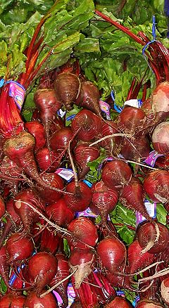 Garden beets at a grocery store